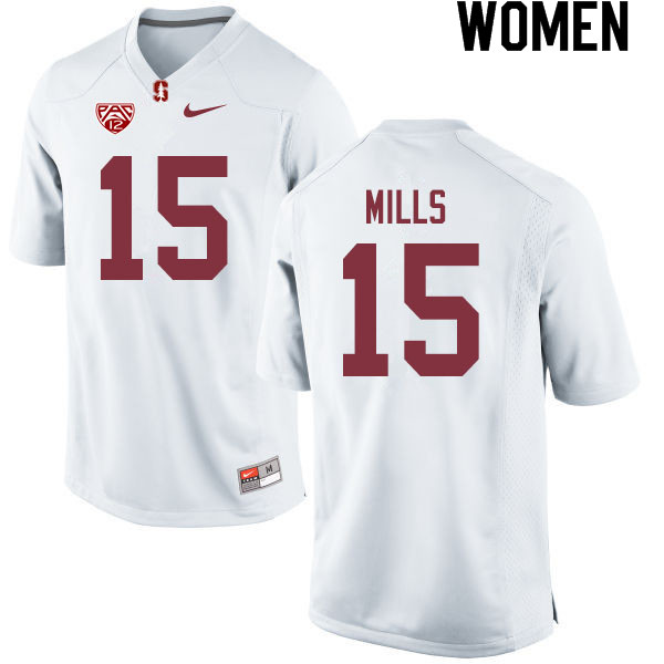 Women #15 Davis Mills Stanford Cardinal College Football Jerseys Sale-White